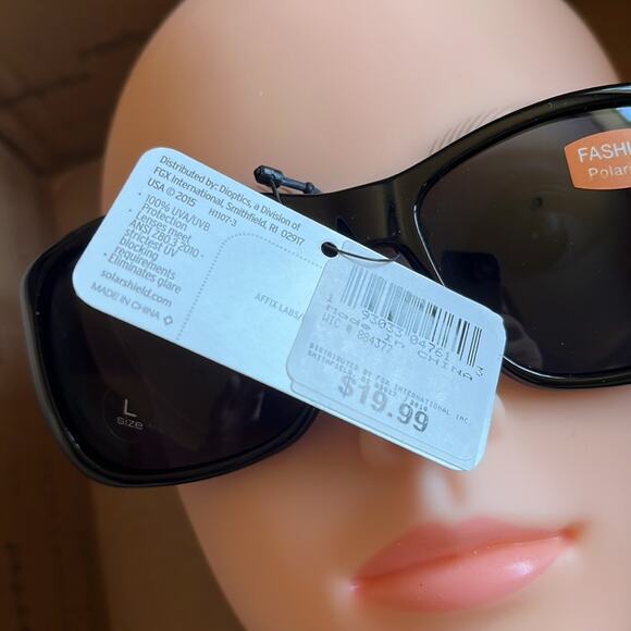 Solar Shield Fits Over Polarized Square Sunglasses Black Gold L - Picture 4 of 9